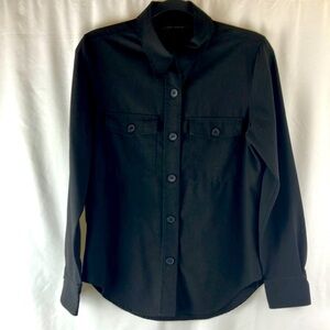 Zara Women black button up shirt size small